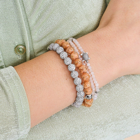 Cristal blanc d'hiver | Argent x Blanc | Bracelet Kikiballa